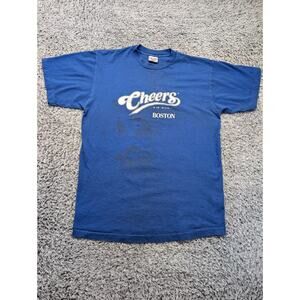 Vintage Cheers TV Show Shirt Adult Extra Large Blue 80s Made In USA Grunge Men